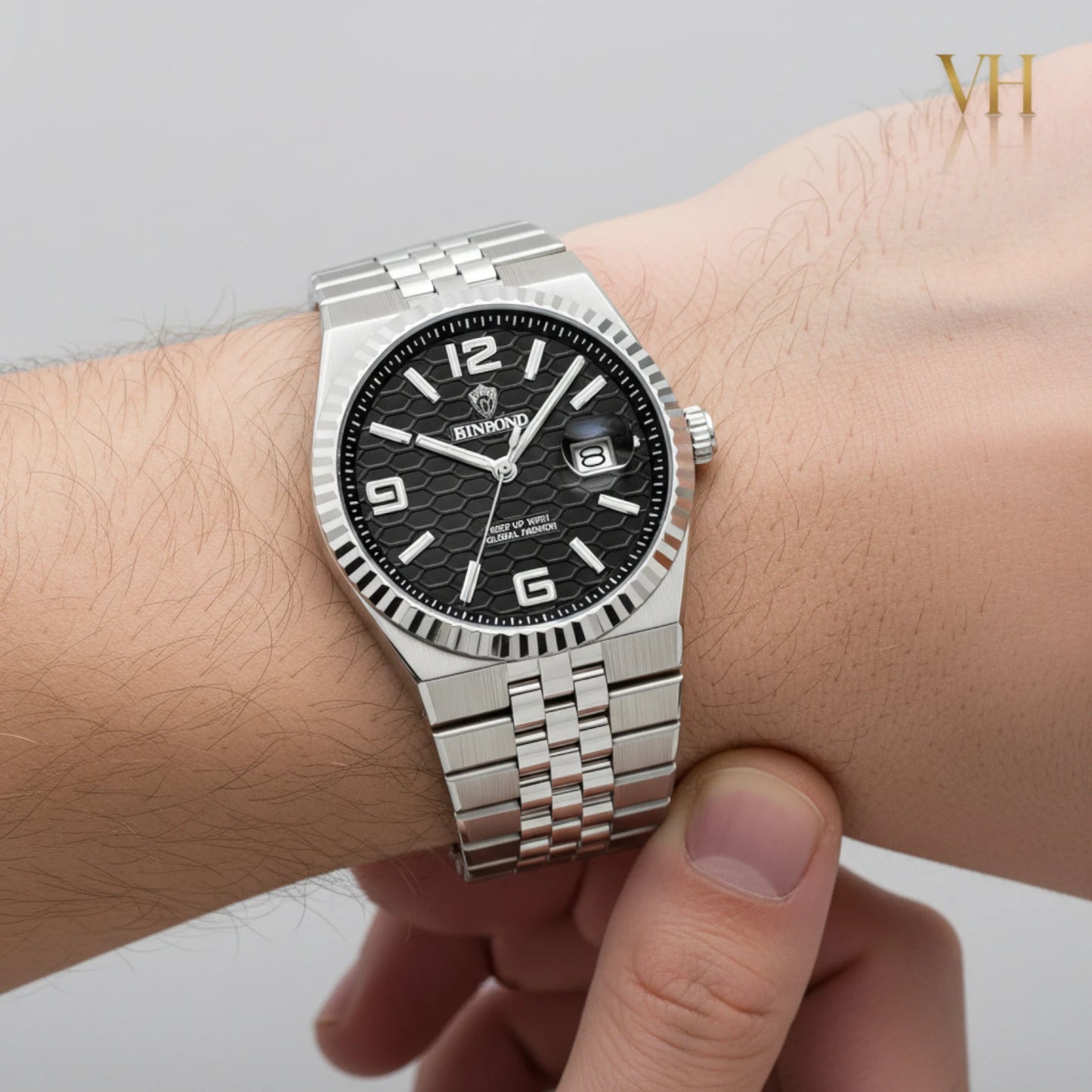 Bin Bond Imperium® Black Dial Silver 44mm