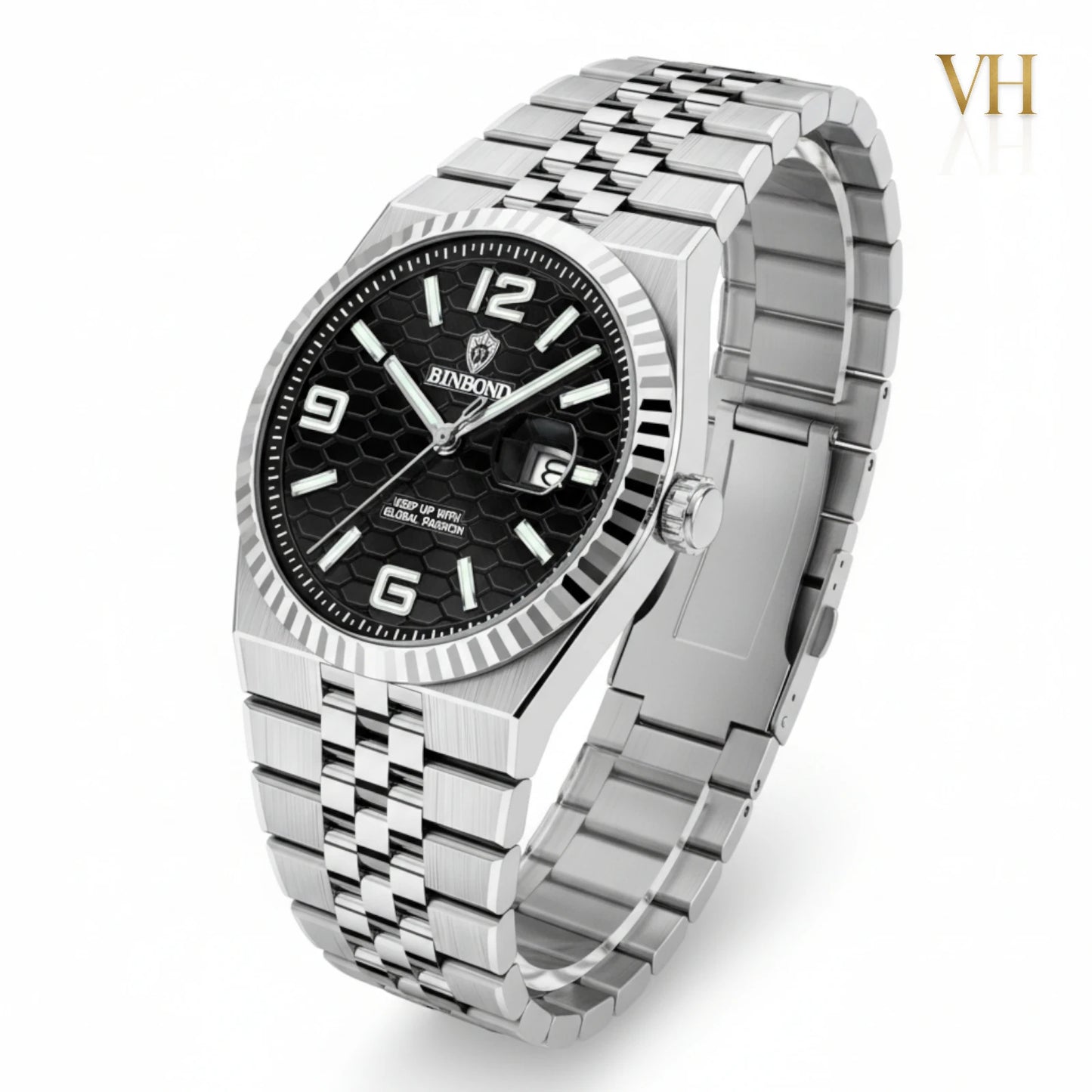 Bin Bond Imperium® Black Dial Silver 44mm
