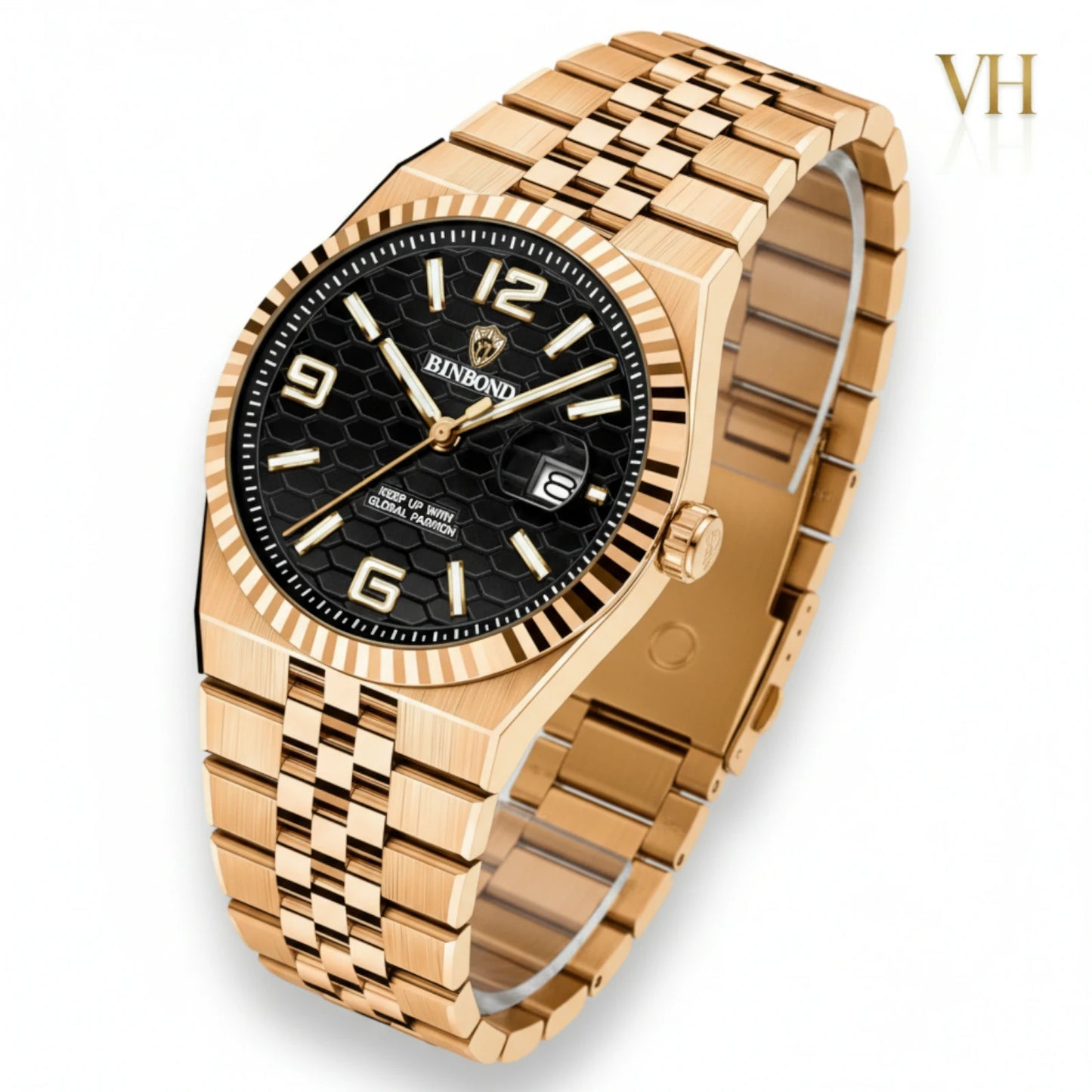Bin Bond Imperium® Black Dial Rose 44mm