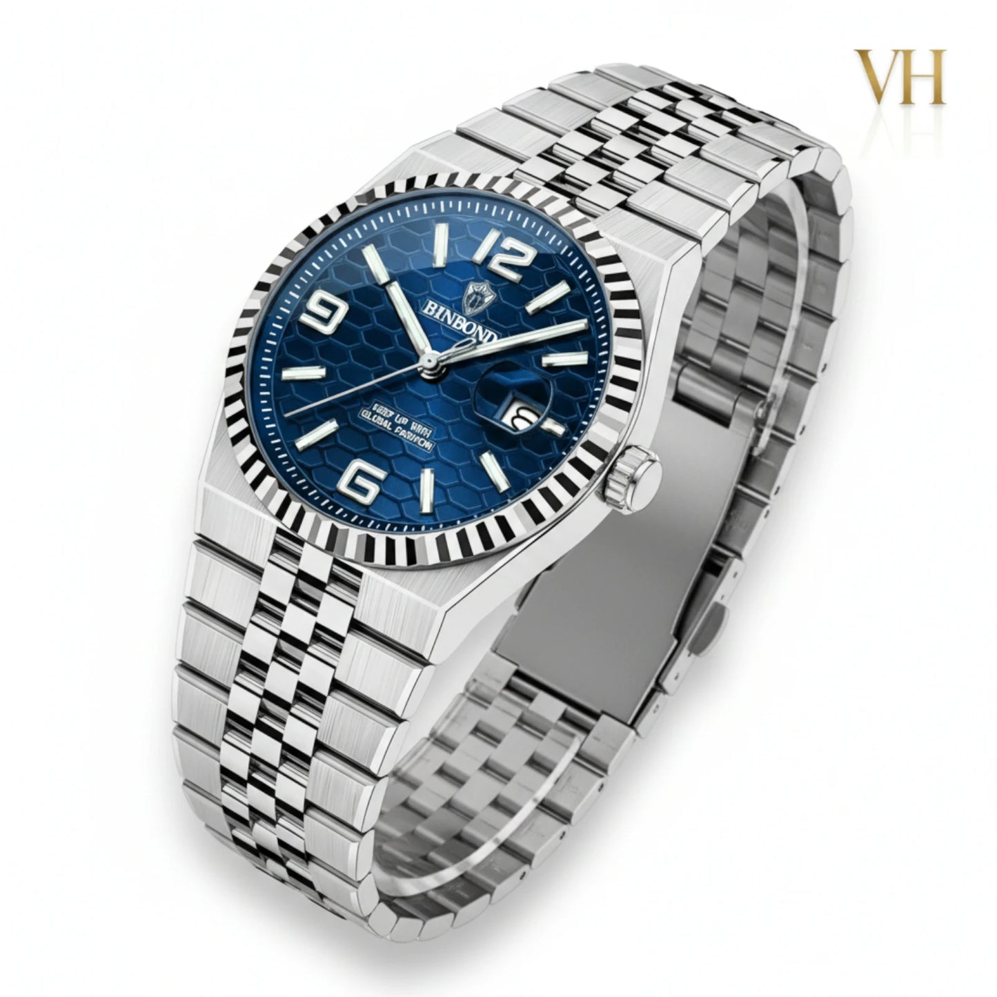 Bin Bond Imperium® Blue Dial Silver 44mm