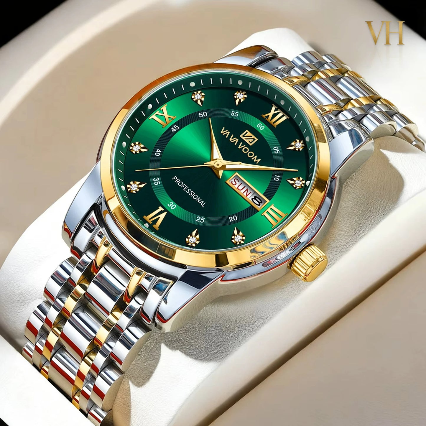 VA VA VOOM True Trust Emerald Green & Gold 44mm