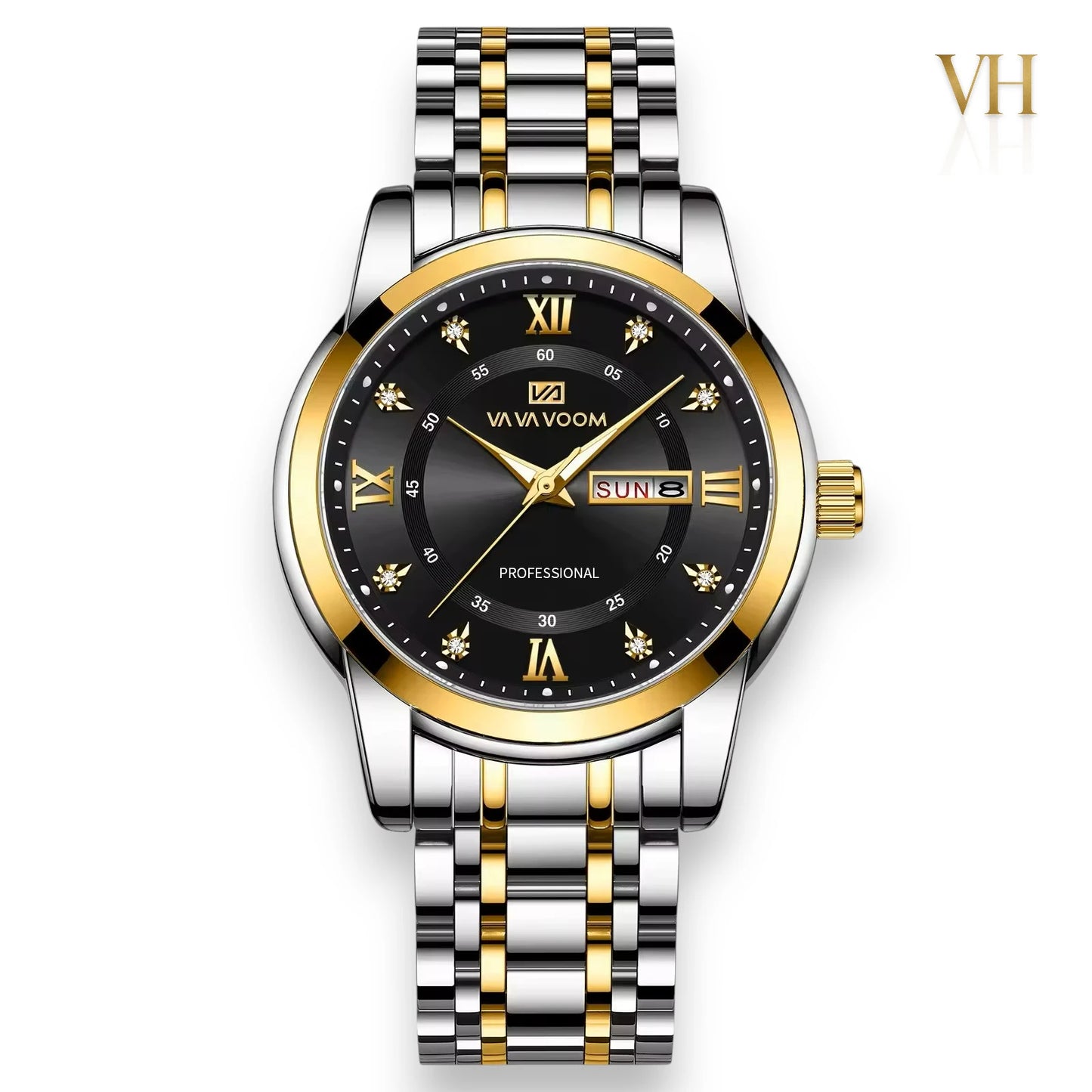 VA VA VOOM True Trust Midnight Black & Gold 44mm