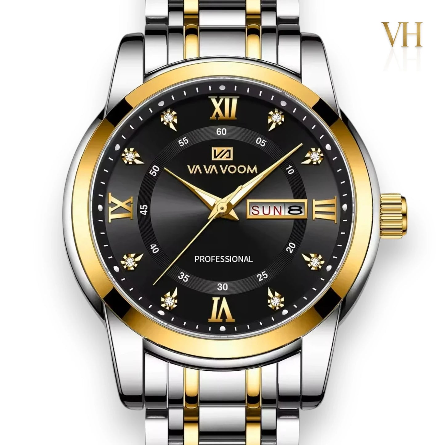 VA VA VOOM True Trust Midnight Black & Gold 44mm