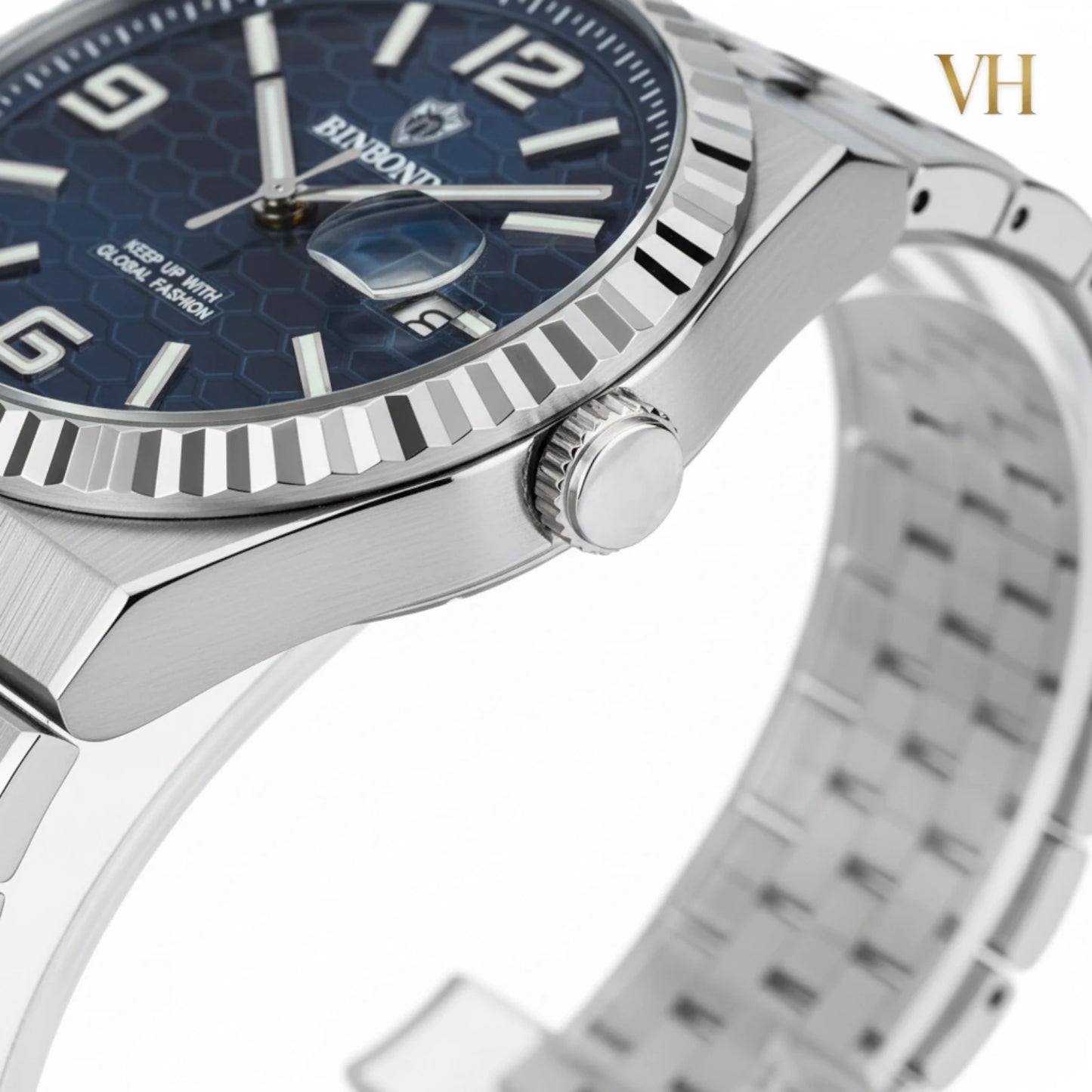 Bin Bond Imperium® Blue Dial Silver 44mm