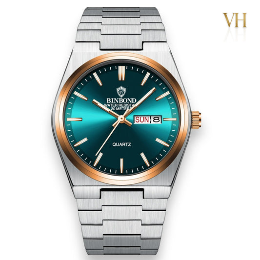 Bin Bond Continuum® Silver Rose Gold Green Dial 44mm