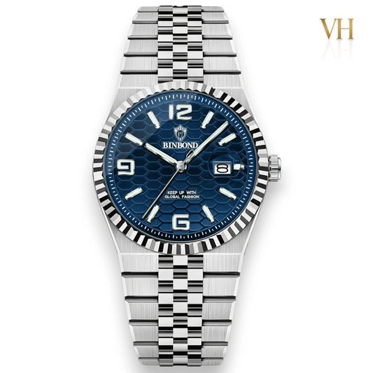 Bin Bond Imperium® Blue Dial Silver 44mm