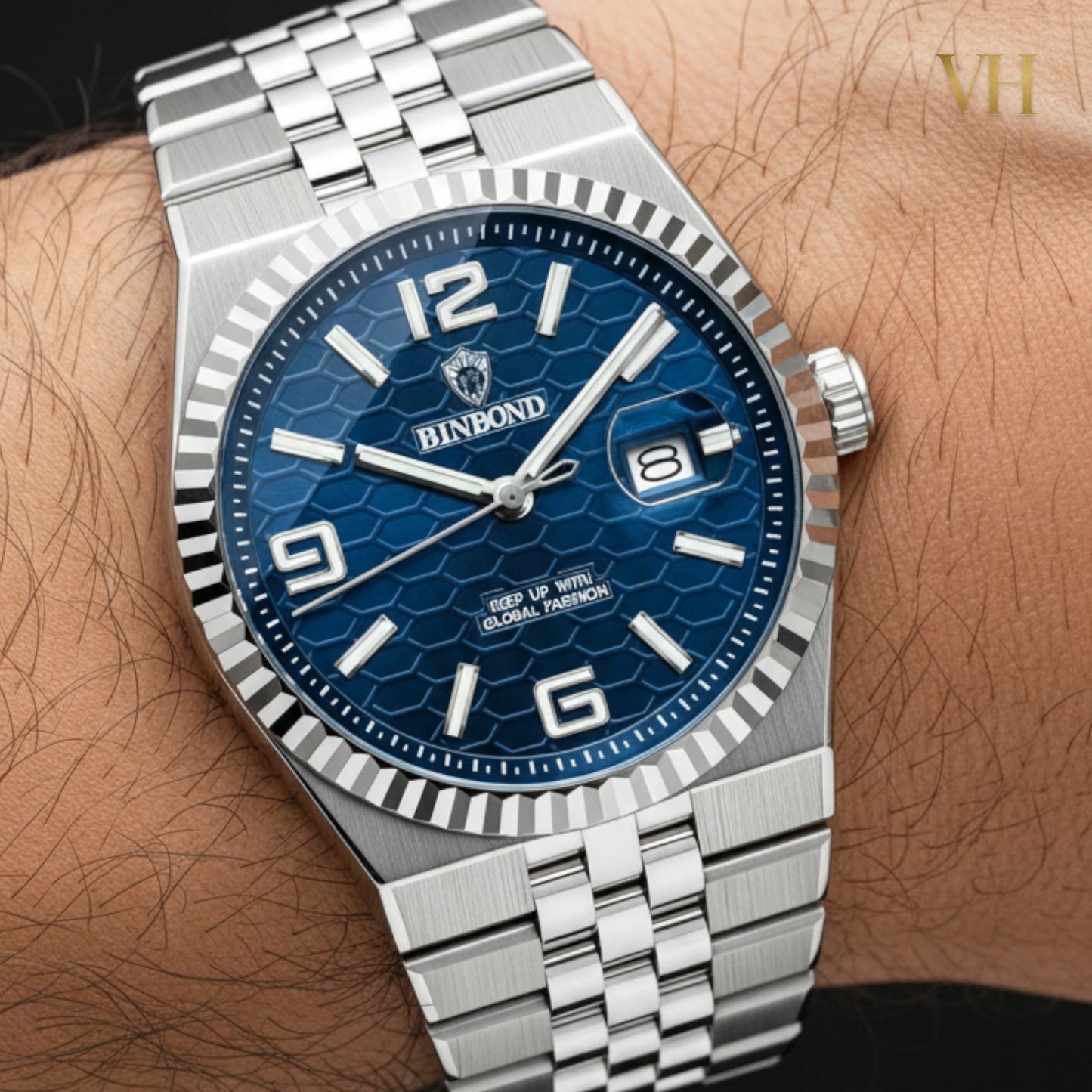 Bin Bond Imperium® Blue Dial Silver 44mm